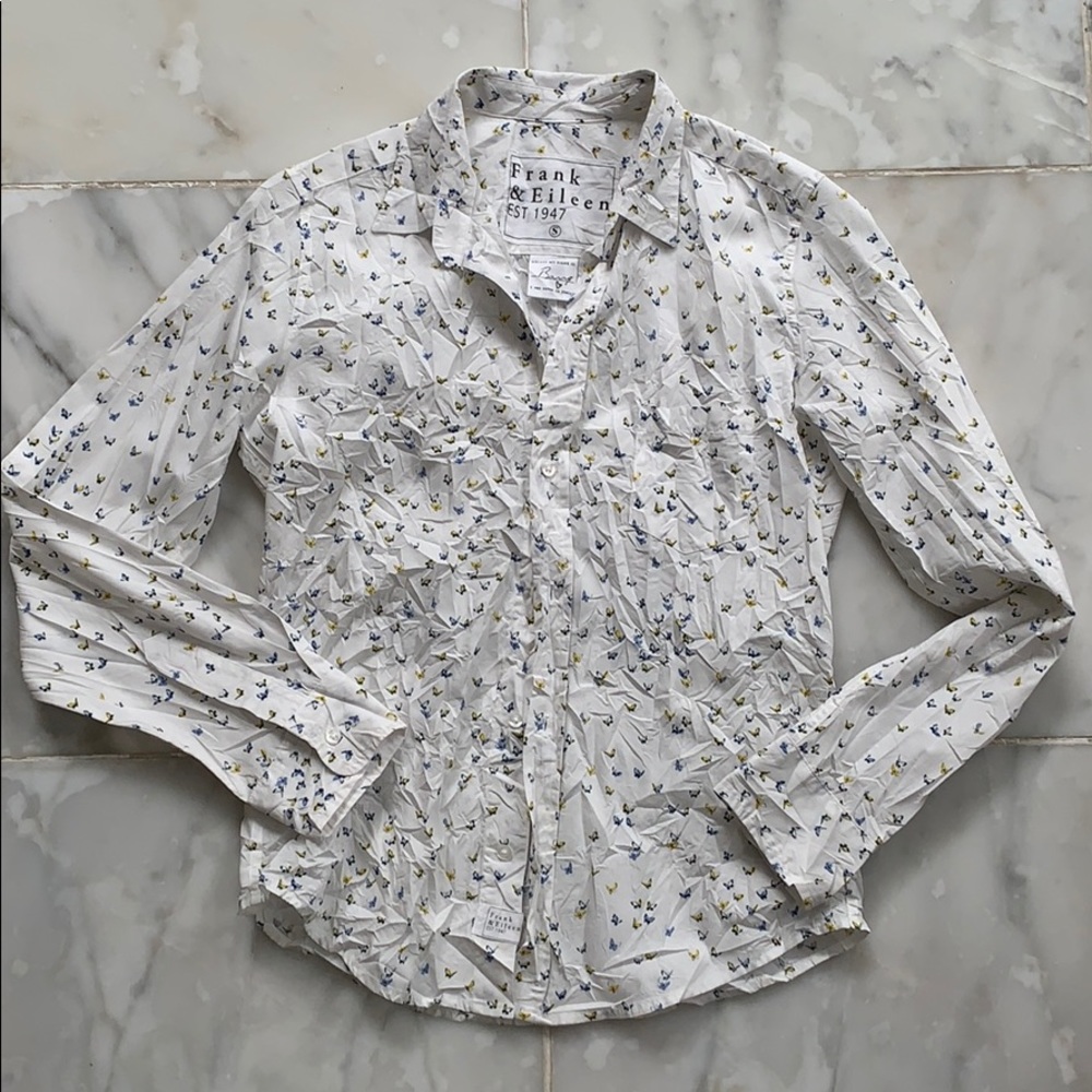 Frank & Eileen Button down top butterfly 🦋 print